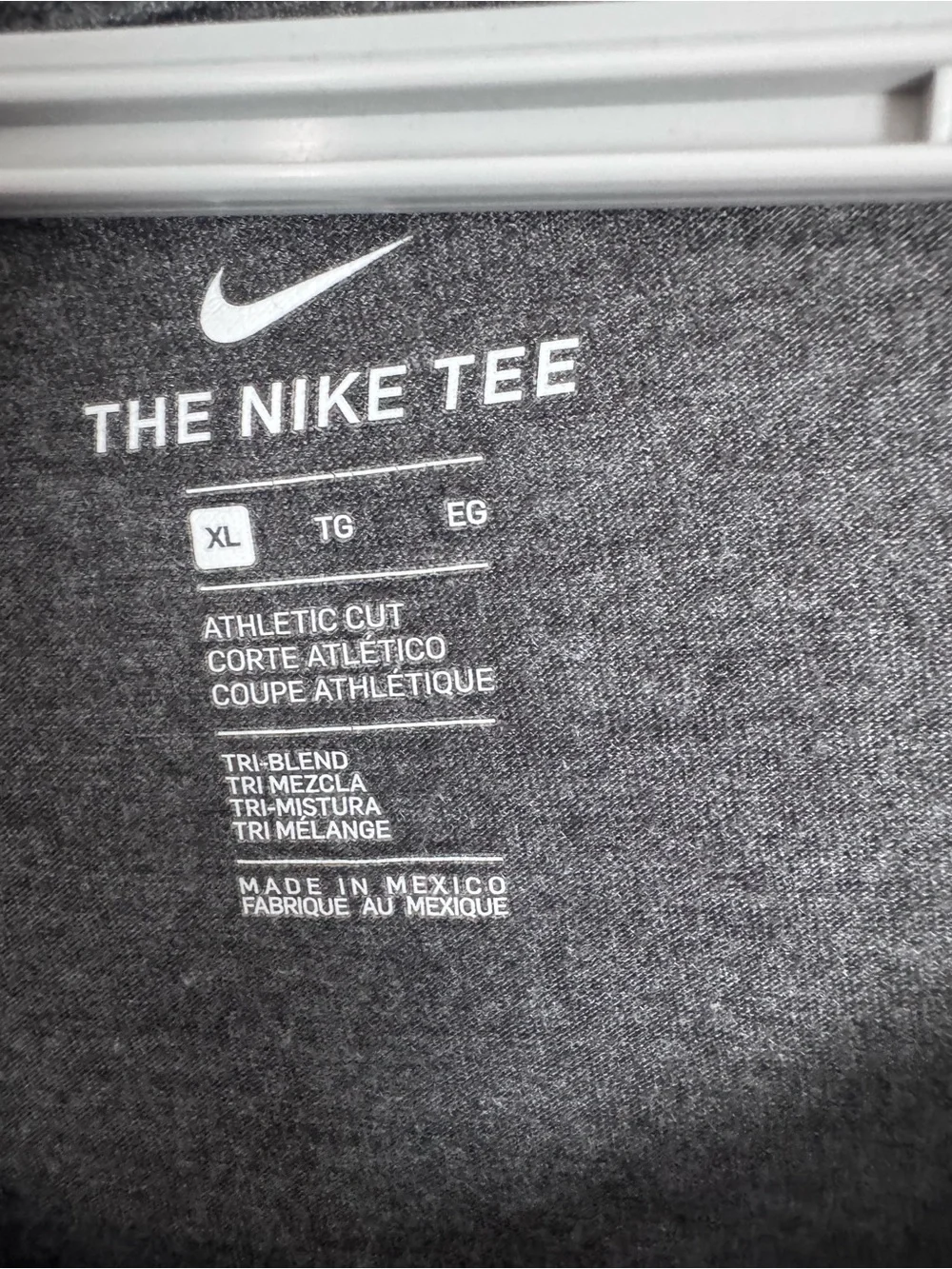 Nike Heather Gray Tri-Blend Athletic Tee with Orange Tennessee Logo